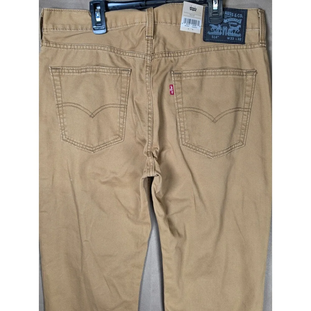 Levis 514 Straight Fit Mens Tan Khaki Pants 33x32 NWT